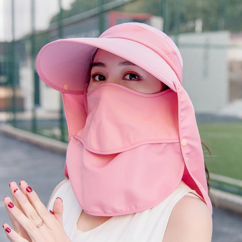 Summer Anti-ultraviolet Beach Hat Outdoor Travel Beach Cover Face Sun Cap All-match Embroidery Popular Beach Sports Cap Women