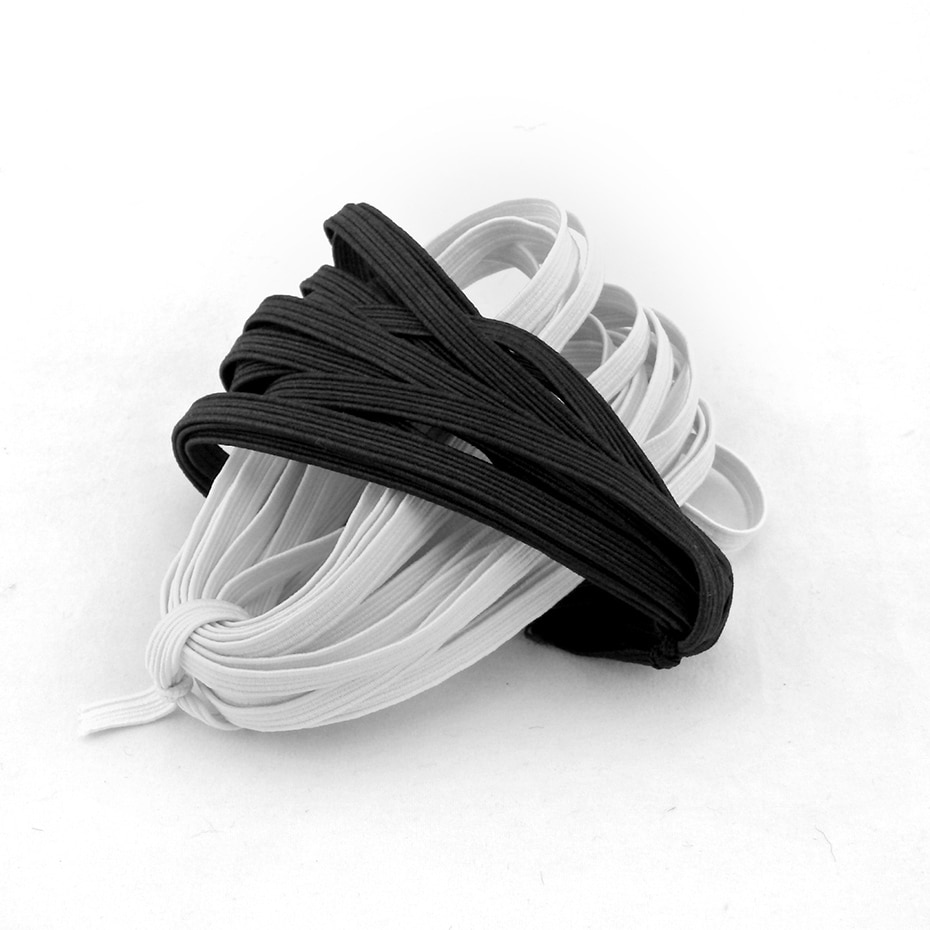 10 Yards/20 Yards 3mm Stretching Elastic Bands For Clothes Sewing White Black Rubber Band DIY Garment Accessories