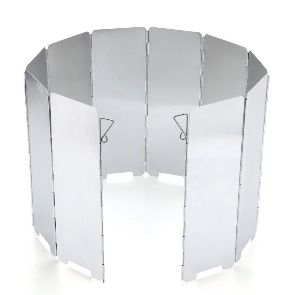 10 Plates Strong Wind Shield Deflector Folding Windscreen Guard Outdoor Camping Barbecue Picnic Stove Burner Furnace Protection: Default Title