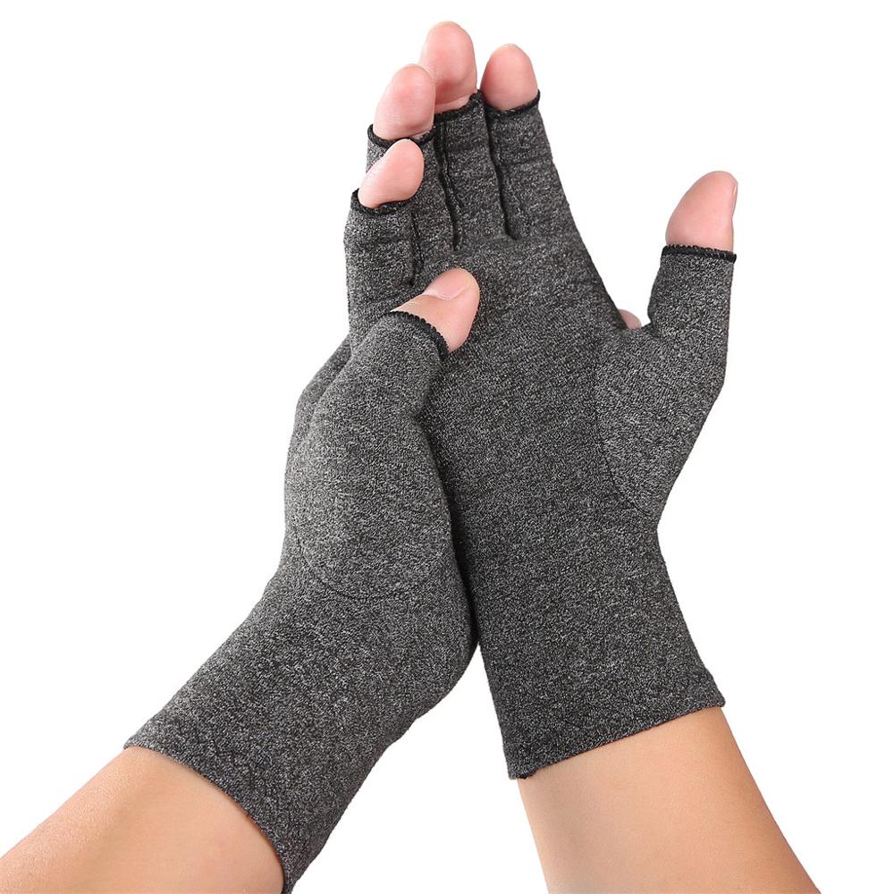Osteoarthrit Anti Arthritis Health Compression Therapy Gloves Rheumatoid Hand Pain Wrist Rest Sport Safety Glove Comfortable: Dark Grey / S