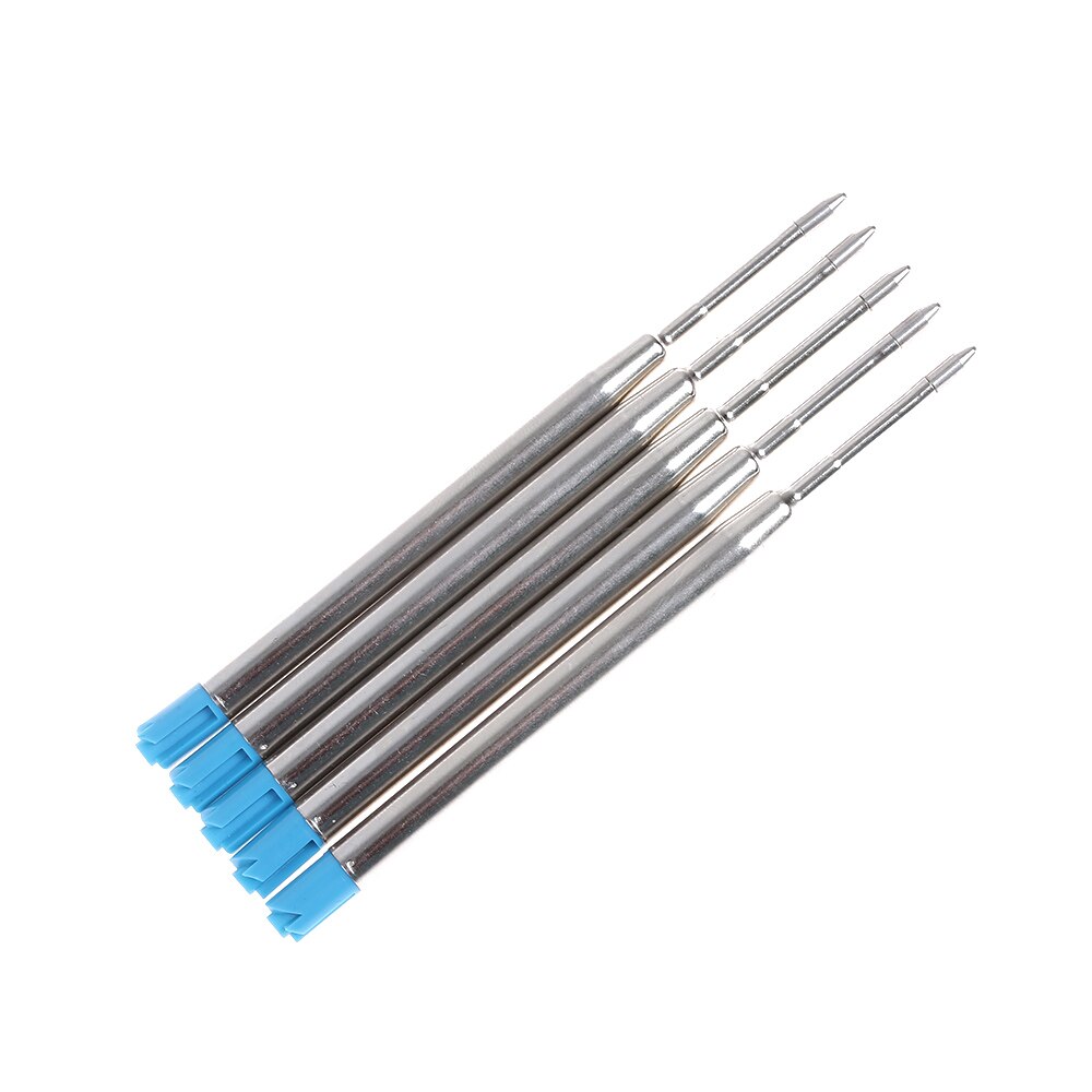 10 PCs Fine Cross Style Blue/Black Ink 0.5mm Metal Ballpoint Pen Refills Medium Nib Core Writing Supplies