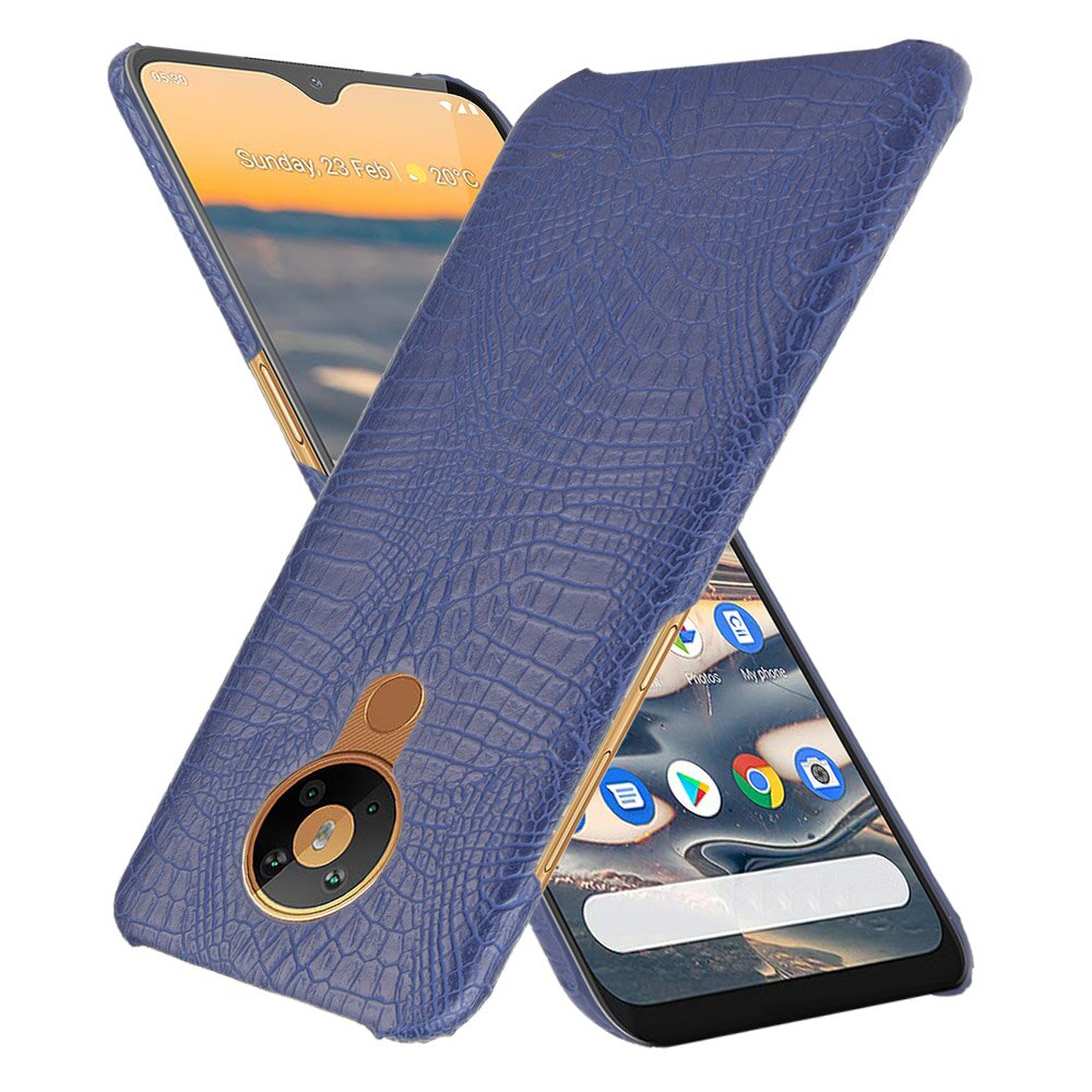 Pokrowiec na Nokia 5.3 Crocodiel tekstura PU skórzany pokrowiec z twardego plastiku pokrowiec na Nokia 5.3 TA-1234 TA-1223 TA-1227 TA-1229: Niebieski