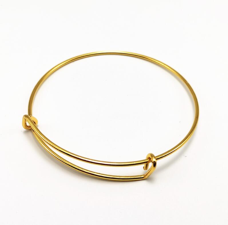 50 stück Erweiterbar Armreif Armbänder Einstellbare Draht leer Armbänder für Frauen DIY Schmuck Machen, Silber farbe Gold farbe: KC gold