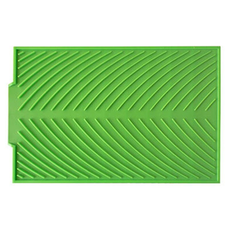 Tapis de vidange antidérapant en Silicone, tapis de séchage pour casseroles de cuisine, tapis de vidange Anti-brûlure, dessous de verre, ustensiles de cuisine: green