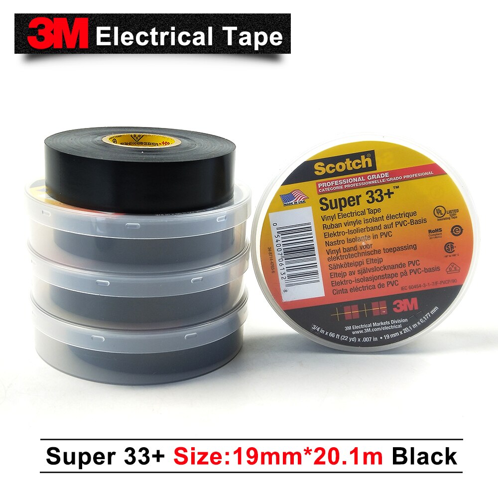 Original 3M Scotch Super 33+ PVC Electrical Insulation Vinyl Adhesive Tape
