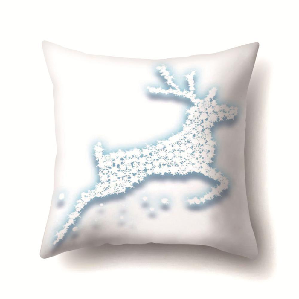 Mignon cerf noël housse de coussin Polyester décoratif jeter oreiller noël nouvel an décor à la maison cojines decorativos para canapé 40543: 2BZ-40543-100