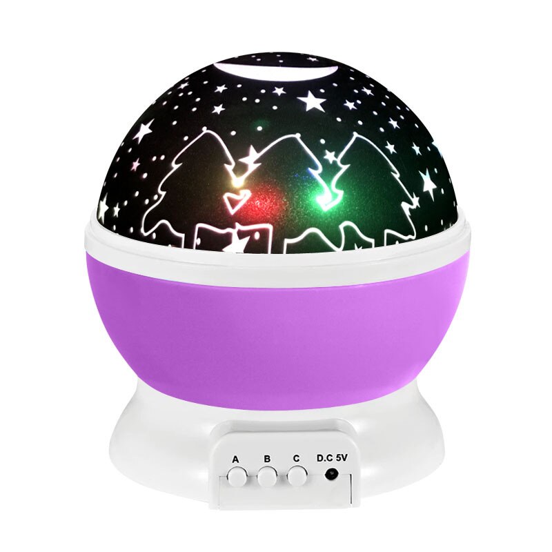 LED Night Light Projector Star Moon Romantic Sky Christmas Tree Night Light For Children Bedroom Decor Novelty Luminous Toys: Xmas tree purple