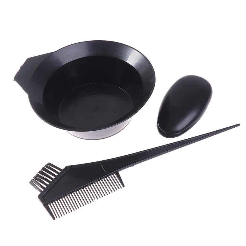 1/3/4Pcs Hair Color Dye Bowl Comb Brushes Tool Kit Set Tint Coloring Dye Bowl Comb: Ivory