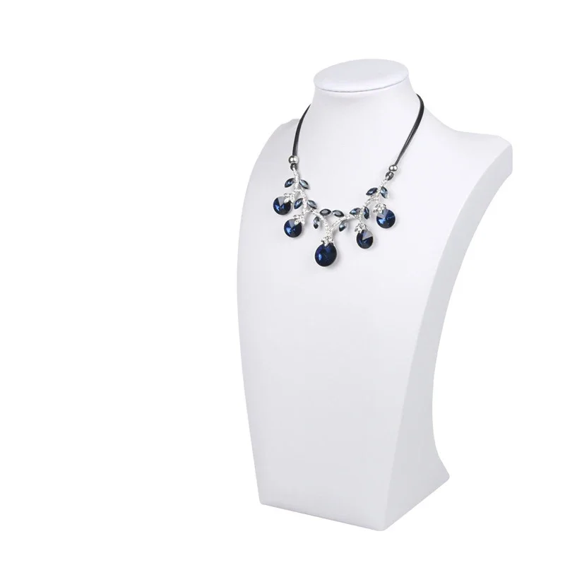 29cm Black&amp;White PU Necklace Display Rack Stand Portrait Jewelry Display Holder Mannequin Bust Pendant Necklace Window Display