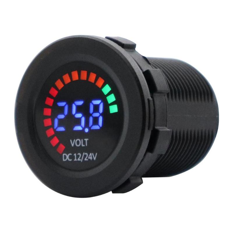 Duurzaam Voltmeter Draagbare Delicate 3 Digit Voltmeter Volt Gauge met Lage Voltage Alarm voor 12-24V Auto boot Truck