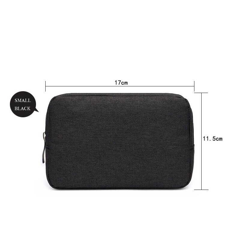 Oxford Doek Draagbare Organizer Tas Schokbestendig Oortelefoon Tas Lader Powerbank Digitale Usb Datakabel Sorteren Telefoon Pouch: Black Small