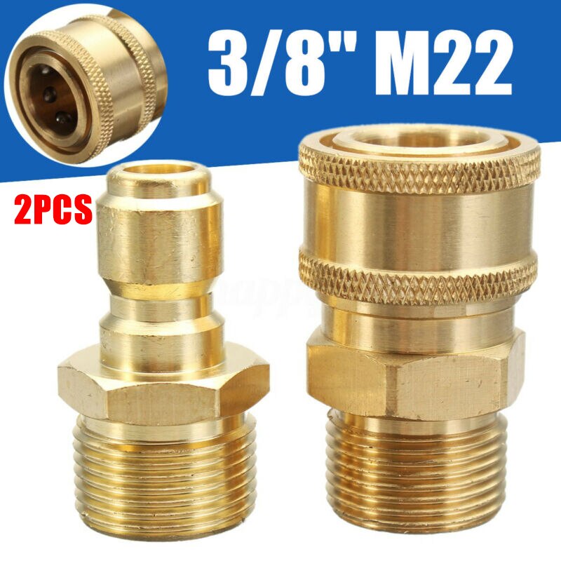 3/8\"F Quick Connect Pump Pressure Washer Release 14.8mm 3/8Inch Male-To-M22-Male Fitting Coupling Garden Water Connector Hoses