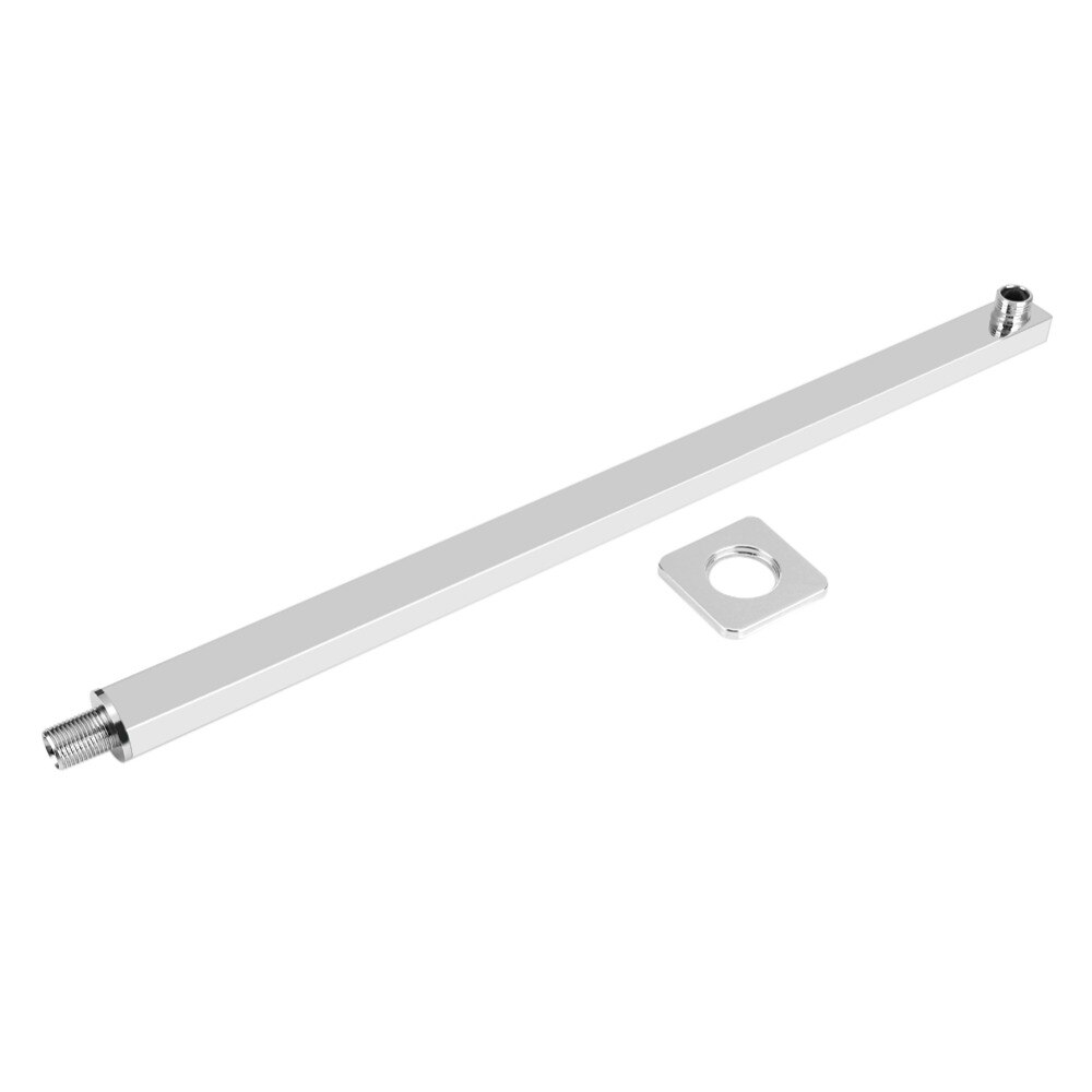 Stainless Steel Shower Extension Arm Wall Mounted Shower Holder Bar Bathroom Install Shower Head Bracket Fixed Pipe Mount Base