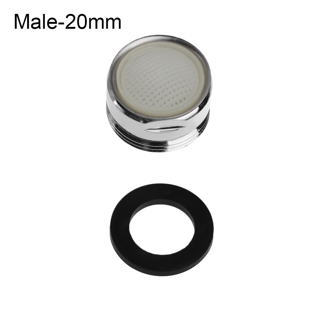 Tap Aerator Connector Metal Outside Inside Thread Water Saving Adaptor Kitchen Faucet 16/18/20/22/24/28/mm to 22mm with Gasket: Male-20mm