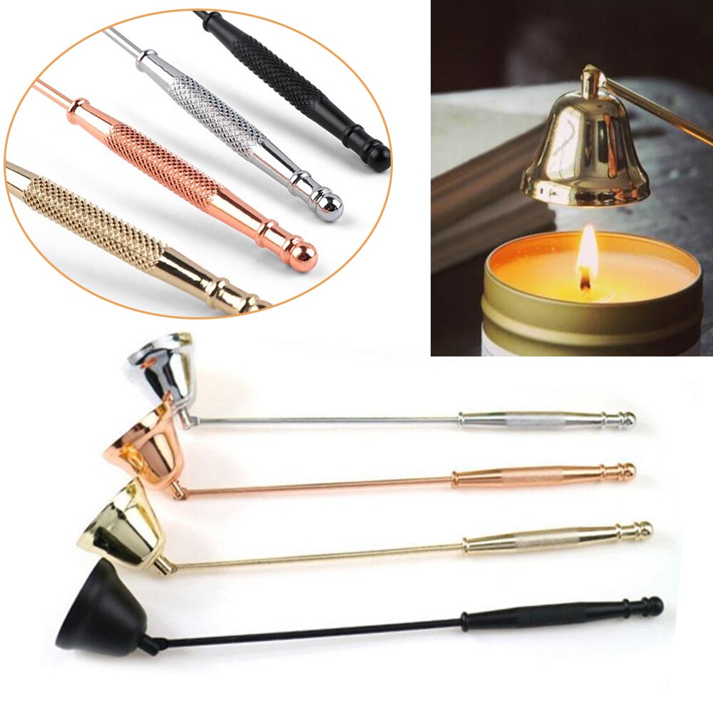 Bell-Shaped Candle Fire Extinguisher Vintage Stainless Steel Candle Hand Put Off Household Banquet Candle Extinguisher Handle
