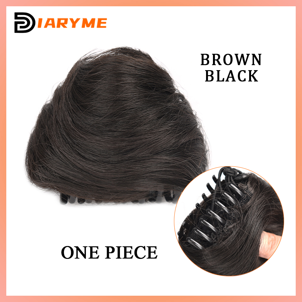 Cosplay Mini Hair Buns Synthetic Chignon Hair Extention Hair Bun Meatball Head Hair Accessories Clip-in Updo Donut Bun heat resi