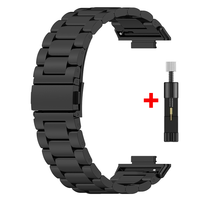 Klockarmband för huawei watch fit 4 pro 3 smartwatch rostfritt stålarmband för huawei watch fit 4 metallkorrigerat armband: Svart / 14mm