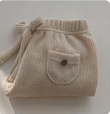 neue Licht Farbe Kinder Kleidung der Herbst Und Winter kinder Tasche Gestrickte Baumwolle Hosen: beige / 140CM