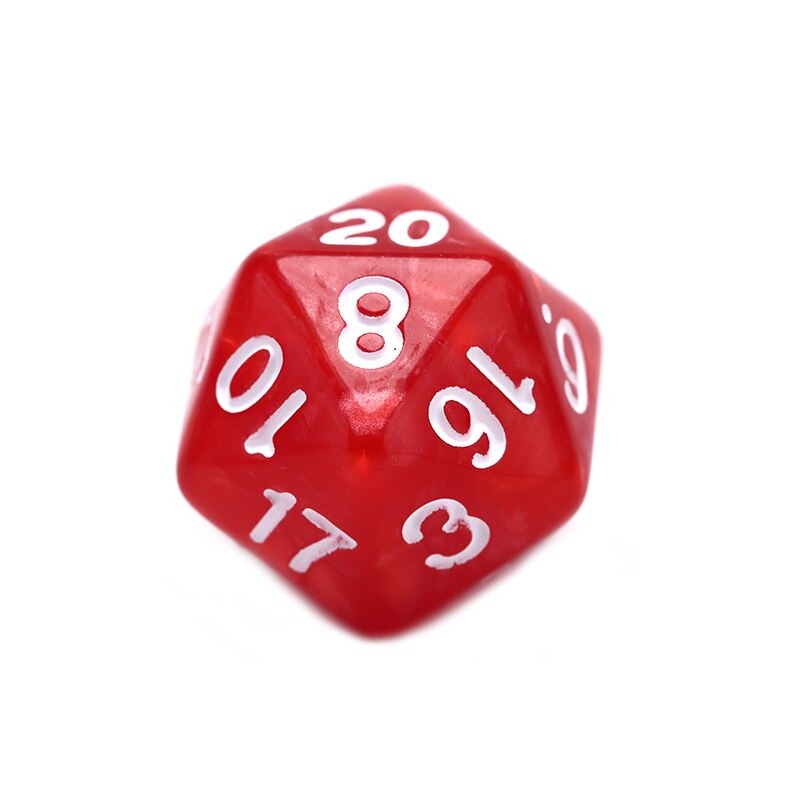 1PC Duurzaam Pearlized D20 Dobbelstenen Acryl 20 Zijdige Dobbelstenen voor Board Game: WR