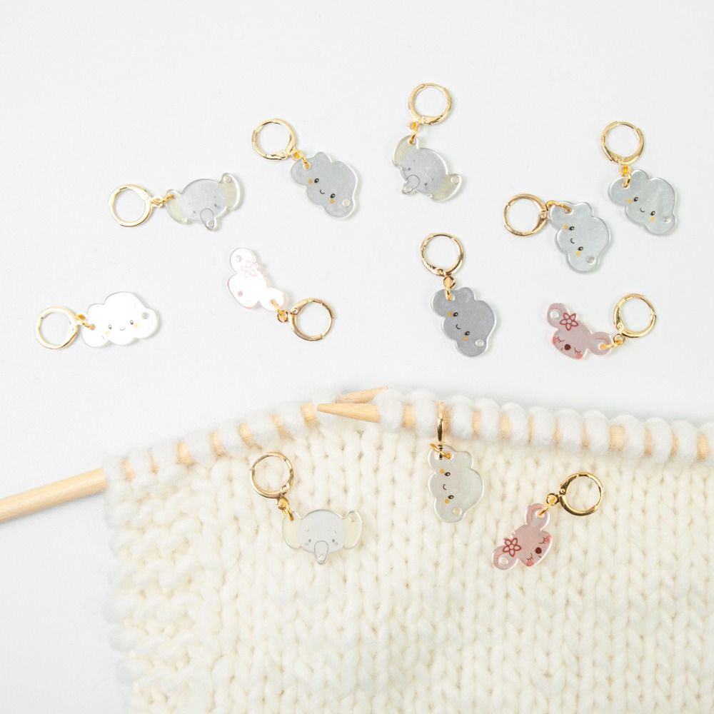 Flower Stitch Markers, Alloy Enamel Crochet Stitch Marker Charms Locking Stitch Marker DIY Handmade for Knitting