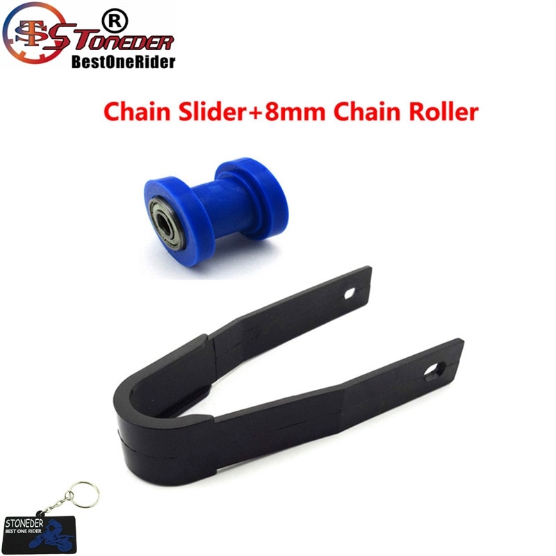STONEDER Blue 8mm Chain Roller + Slider For Pit Dirt Trail Motor Bike Motocross