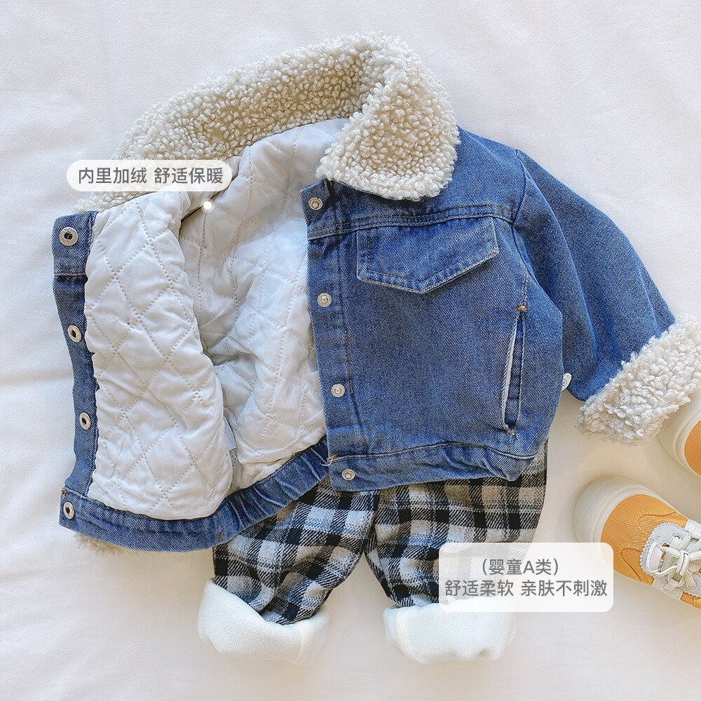 Ins baby outwear frakker denim vinterfrakker børnetøj