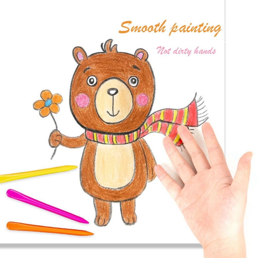 6/12/24/36 Colors Non Dirty Hand Washable Triangular Plastic Crayon Student Oil Painting Stick Early Childhood Education Tools