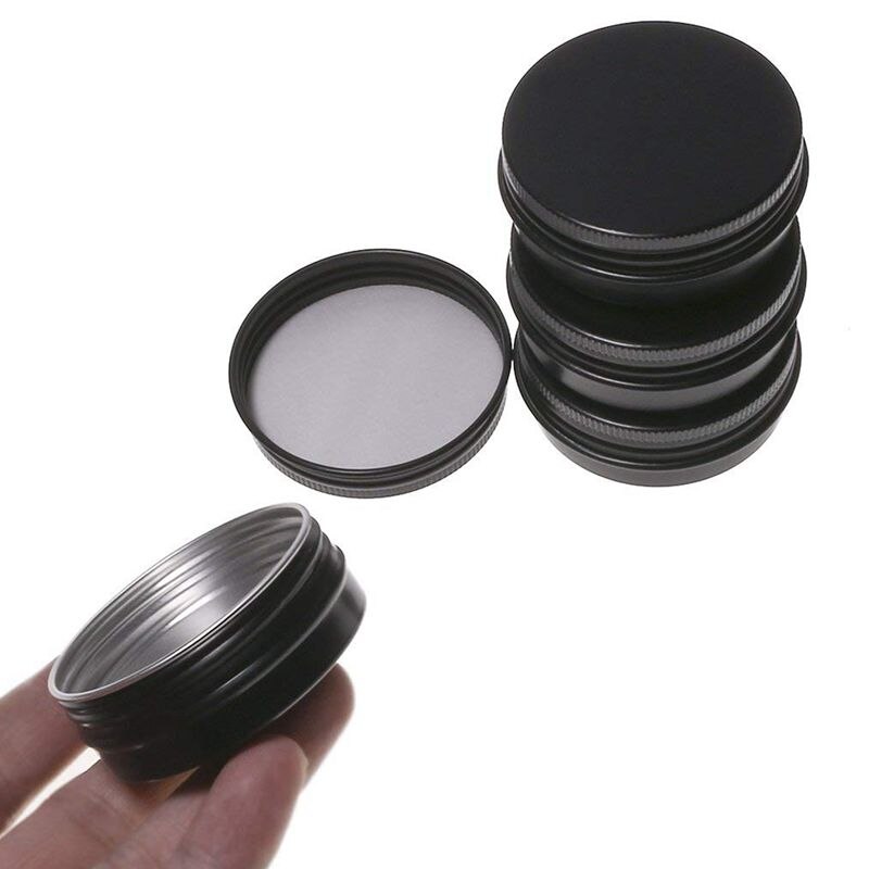 12Pcs 1Oz Black Aluminum Tin Jars Round Screw Lid Containers Empty Metal Storage Cans For Organizing Cosmetic Small Jewelry Orna