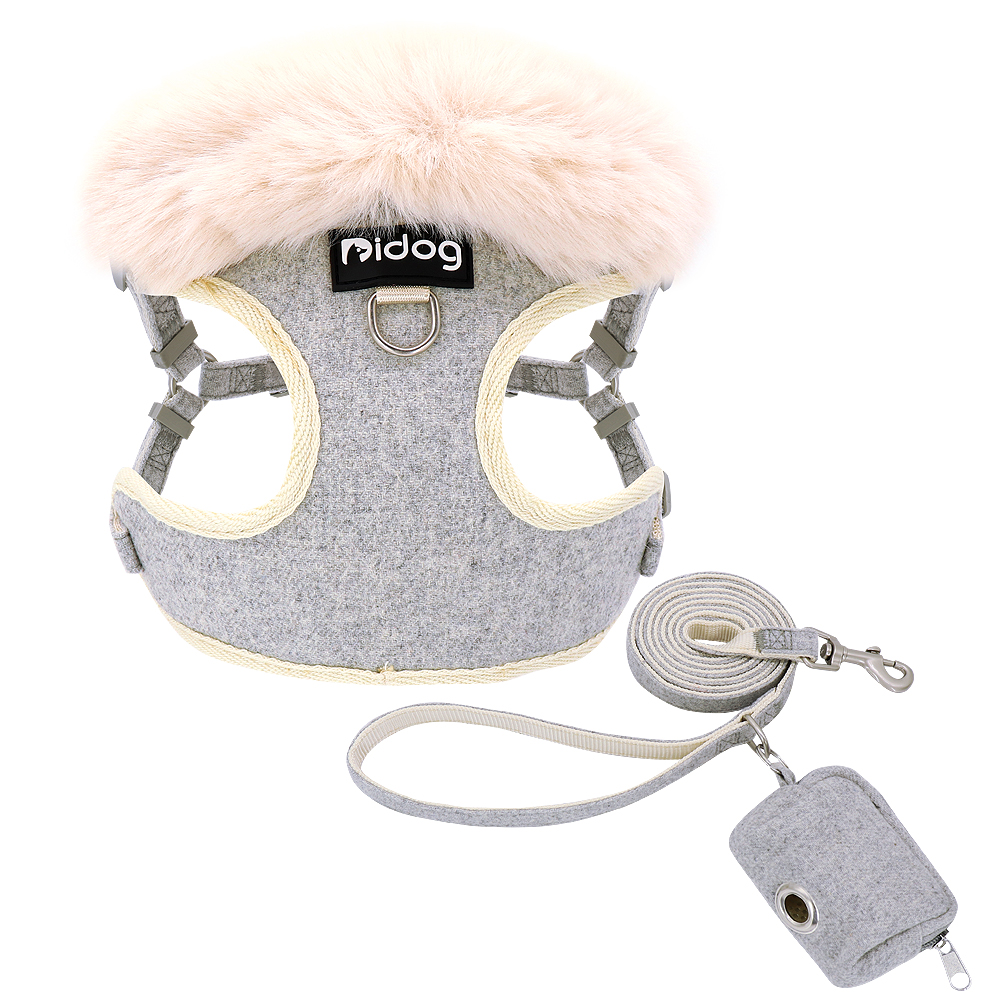 Soft Warm Pet Dog Cat Harness Leash Set Adjustable Puppy Kitten Harnesses Vest For Small Medium Large Dogs Cats Chihuahua Yorkie: Gray / M