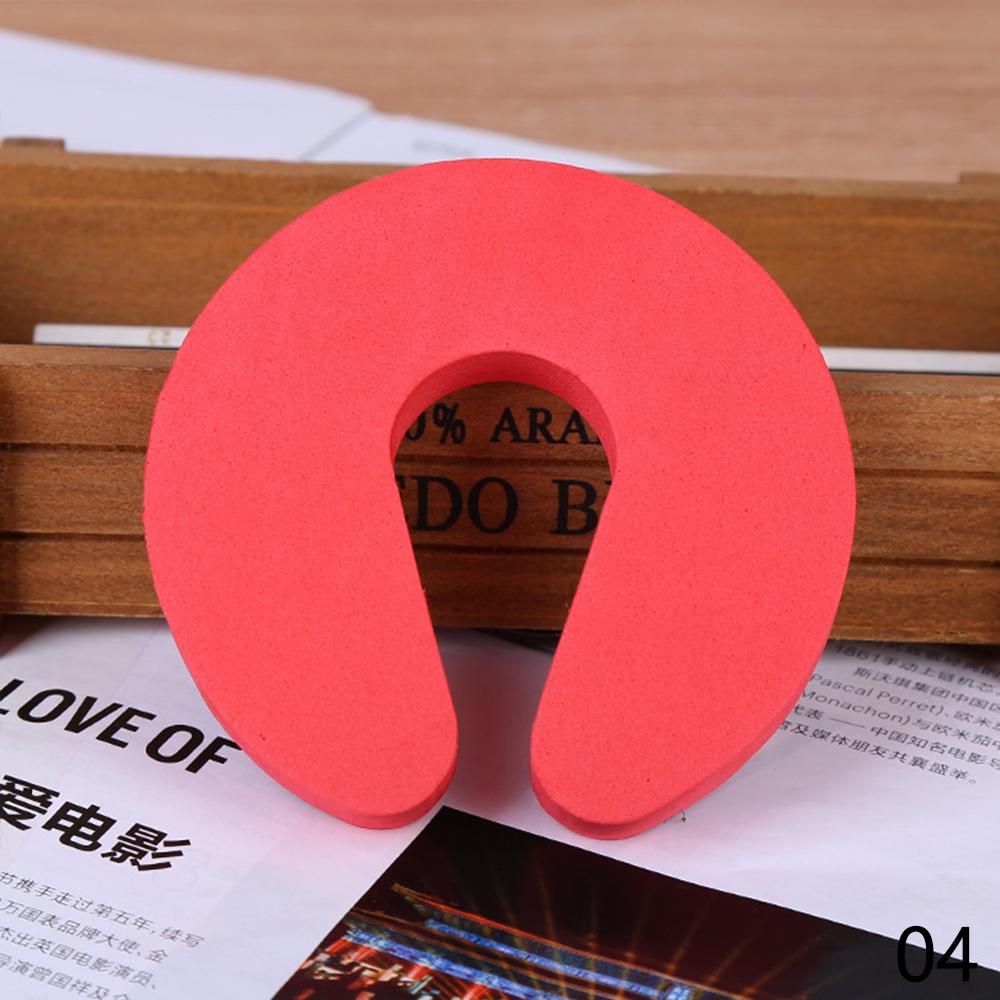 4 protectores de dedos multicolores para niños, protectores de seguridad suaves para puertas para bebés, tapón de puerta para niños, cerraduras seguras para bebés: Rojo