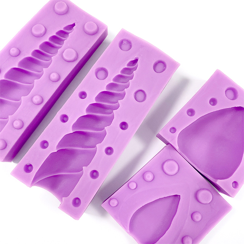 Decoración de pastel de unicornio, molde con tapa de azúcar, molde combinado de pestañas con oreja de unicornio, molde DIY