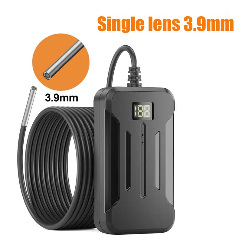 Cámara endoscópica WiFi 1080P HD, lente Dual, impermeable, Cable rígido, inspección de tuberías, boroscopio Industrial para comprobar el coche: Negro / 5 m