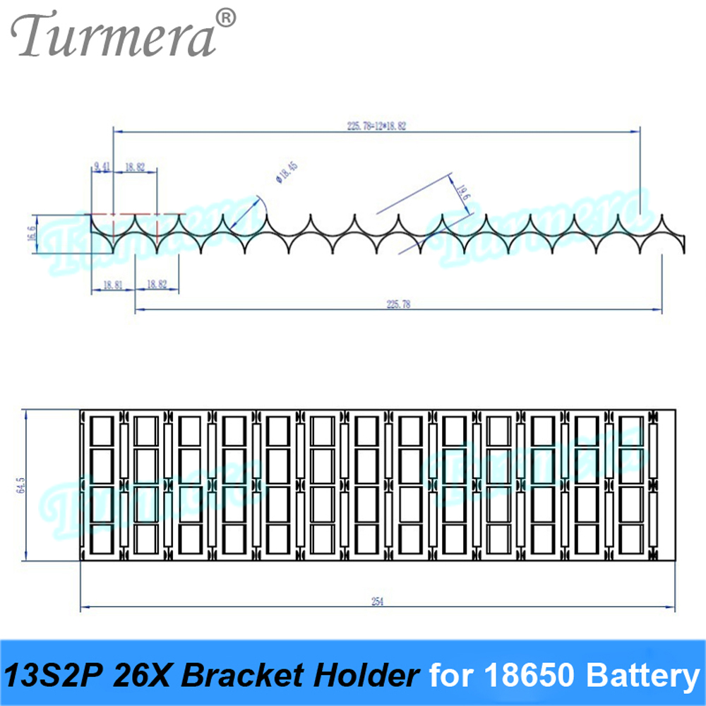 Turmera 18650 21700 support de batterie 10S 13S 2P support entretoise assembler pour 12V 36V 48V 72V vélo électrique ou batterie de scooter électrique utilisation