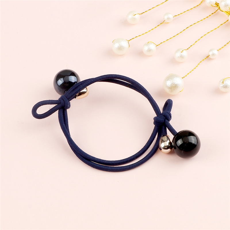 Cinta para el pelo con colgante de bola de lazo para mujer, diadema Coreana de , cuerdas para el cabello de niñas, elástica, Simple, accesorios para el cabello,: Oro