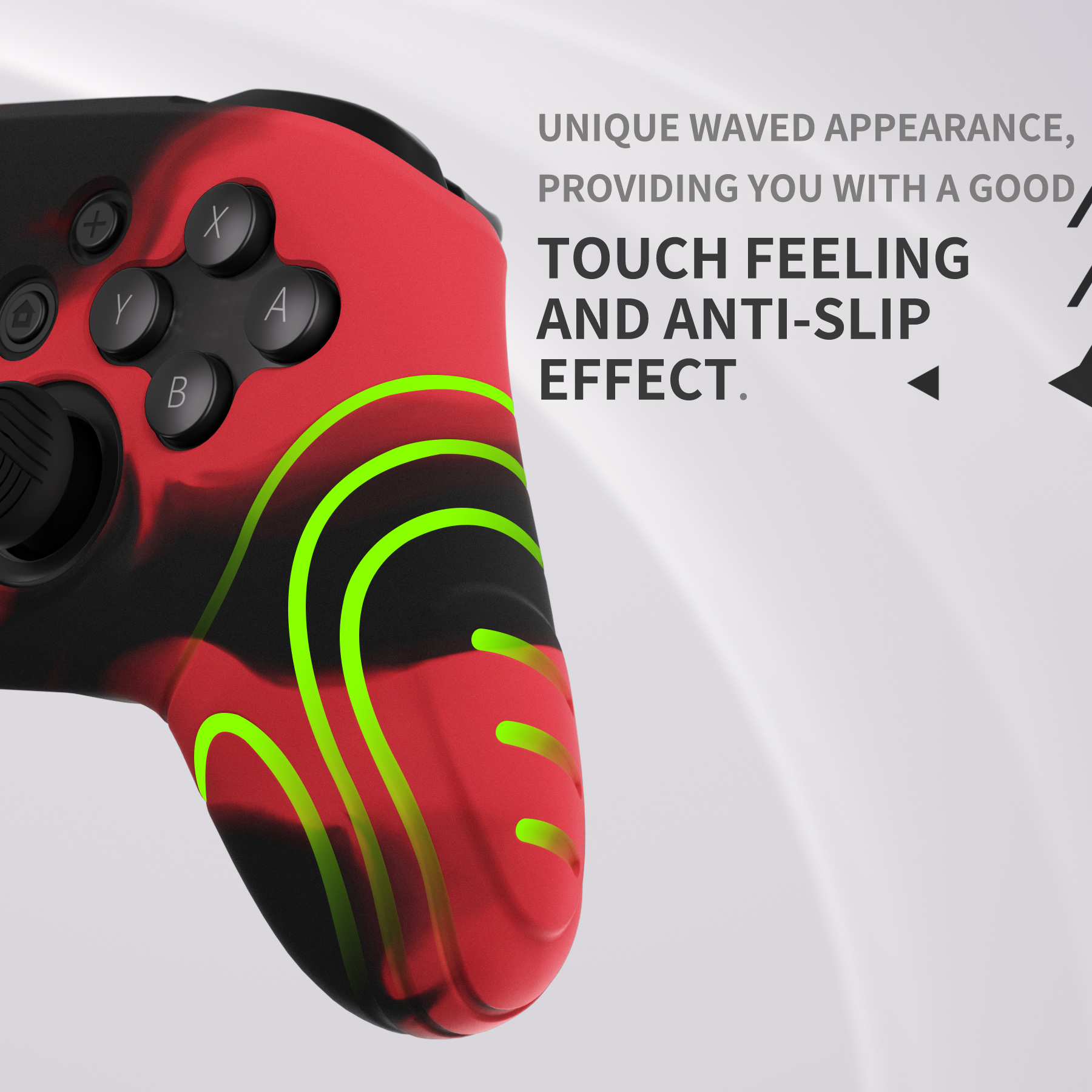 Playvital samurai edition ergonomische silikon hauts chutz hülle mit daumen griffen für nintendo switch pro-rot schwarz