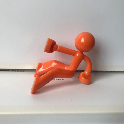 3d mänsklig simulering kylskåp magnet nyckel krok färgglada kylskåp dekoration: Orange
