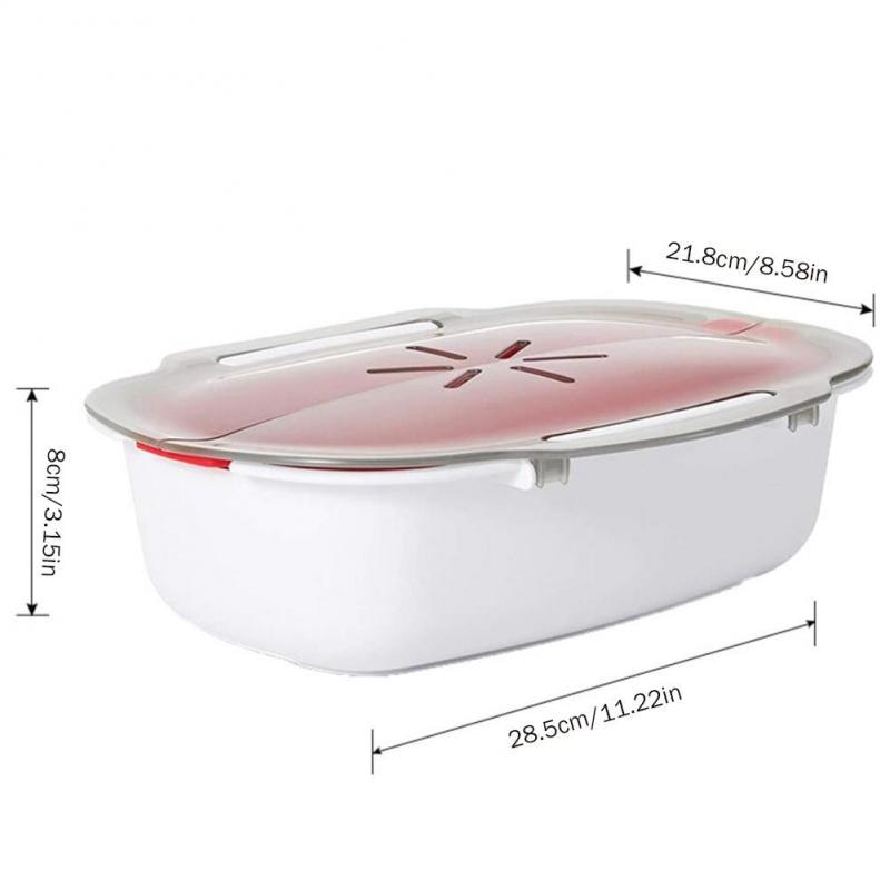 1Pc Food Grade Pp Dampende Schotel Magnetron Stoomboot Pot Vis Vlees Groenten Voedsel Steamer Keuken Kookgerei Stoomboot Fornuis