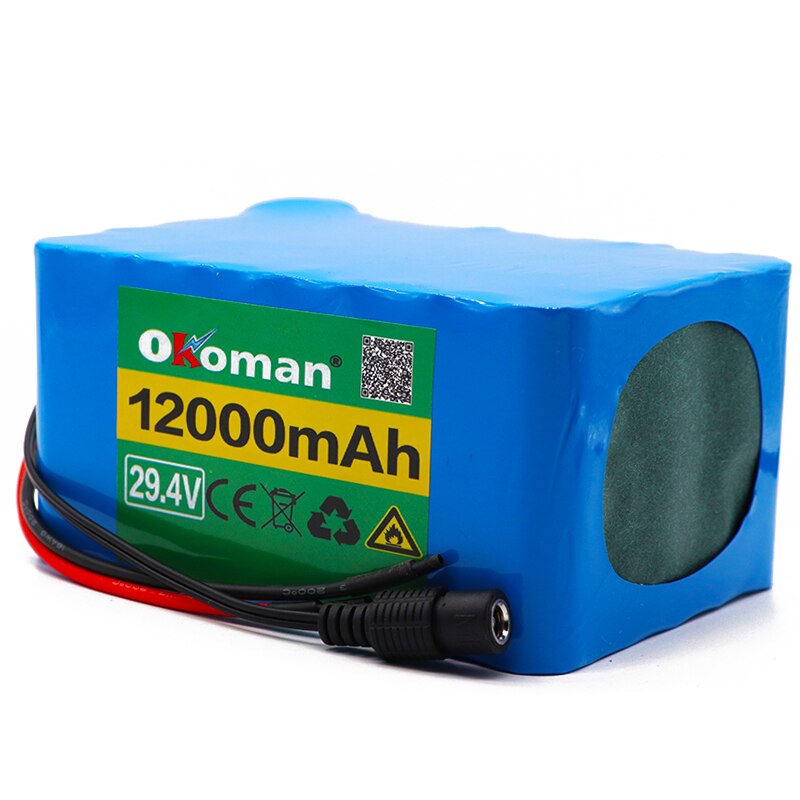 7S5P 24V 12Ah lithium-ion battery pack 29.4V 12000mAh bicycle scooter scooter lightweight bicycle wheelchair battery with BMS