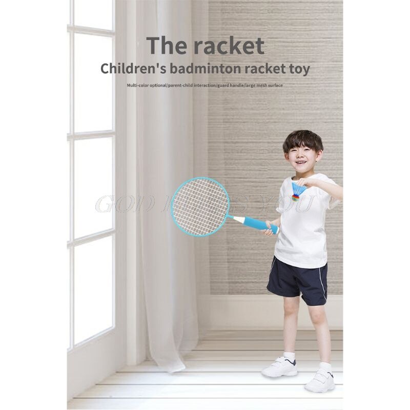 1 par børn børn badminton ketcher  + 2 stk badmintons sæt udendørs sport spil fitness legetøj