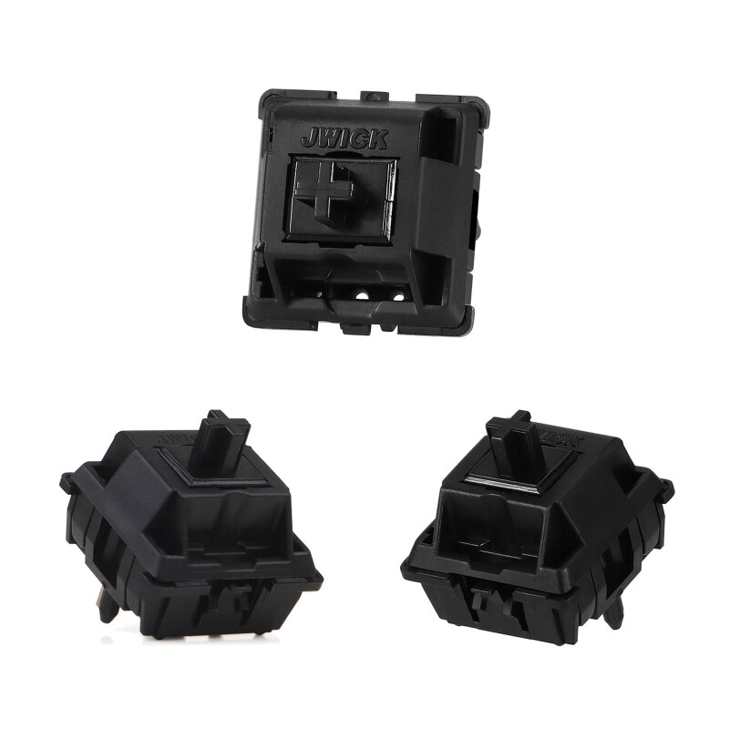 5 pieces jwick nylon black shell  v2 switches 58,5g 5 pin rgb linear mx stem switches for mechanical keyboard 50m pre-lubed