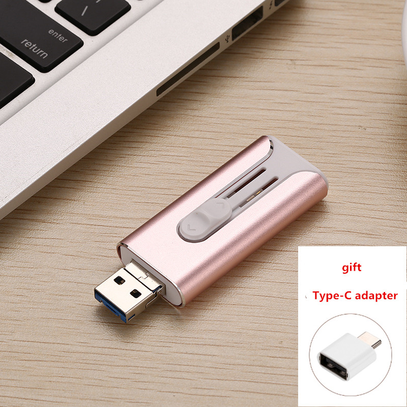 Unidade flash usb 128gb 256gb 32gb 64gb pendrive de alta velocidade para iphone/android/tipo-c memória stick 512gb 1tb 2tb pen drive: BRANCO / 512GB