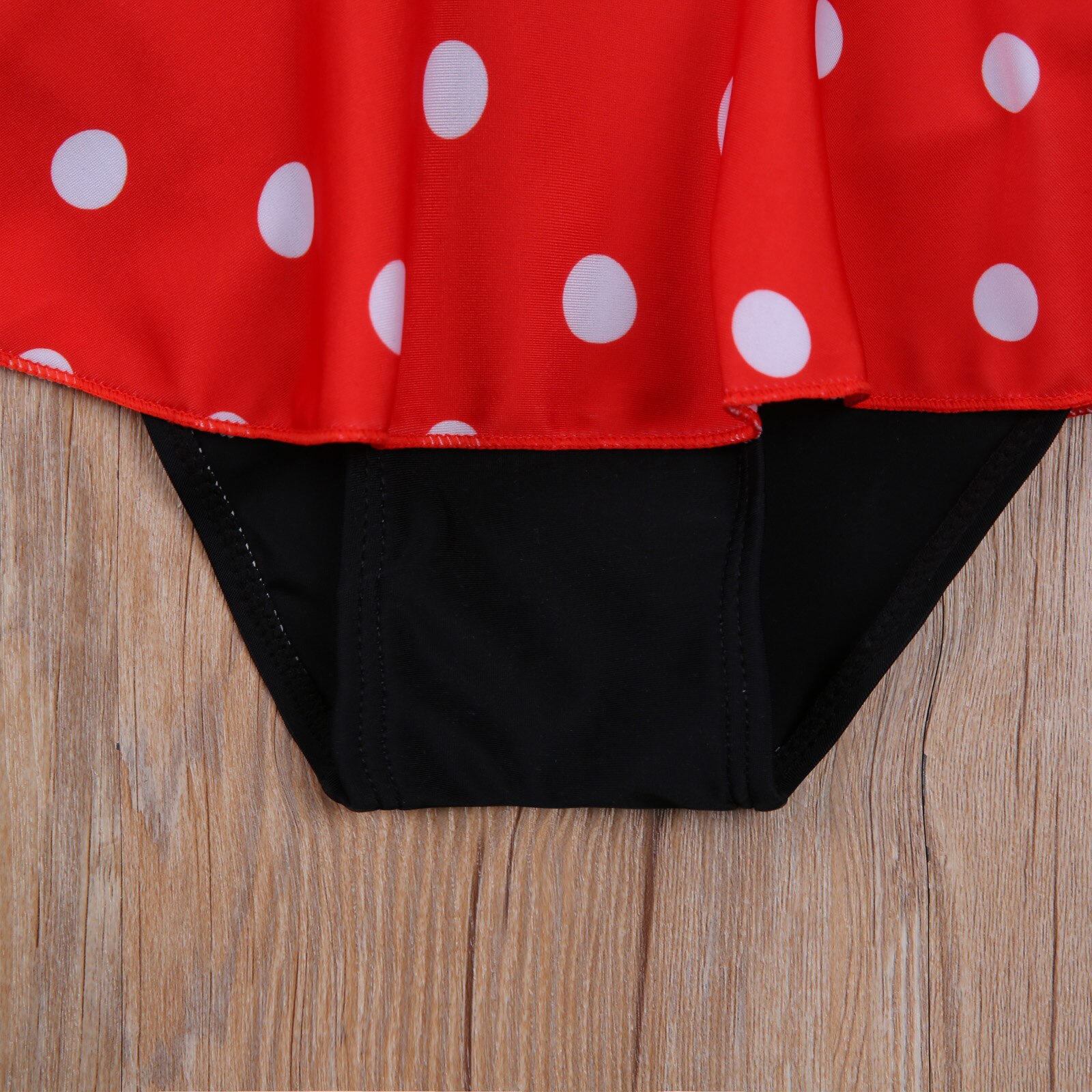 Baby Girls Cap Red Polka Cute Dot Rash Guard Swimwear Suit One-Piece Bowknot Swimsuit Swimming