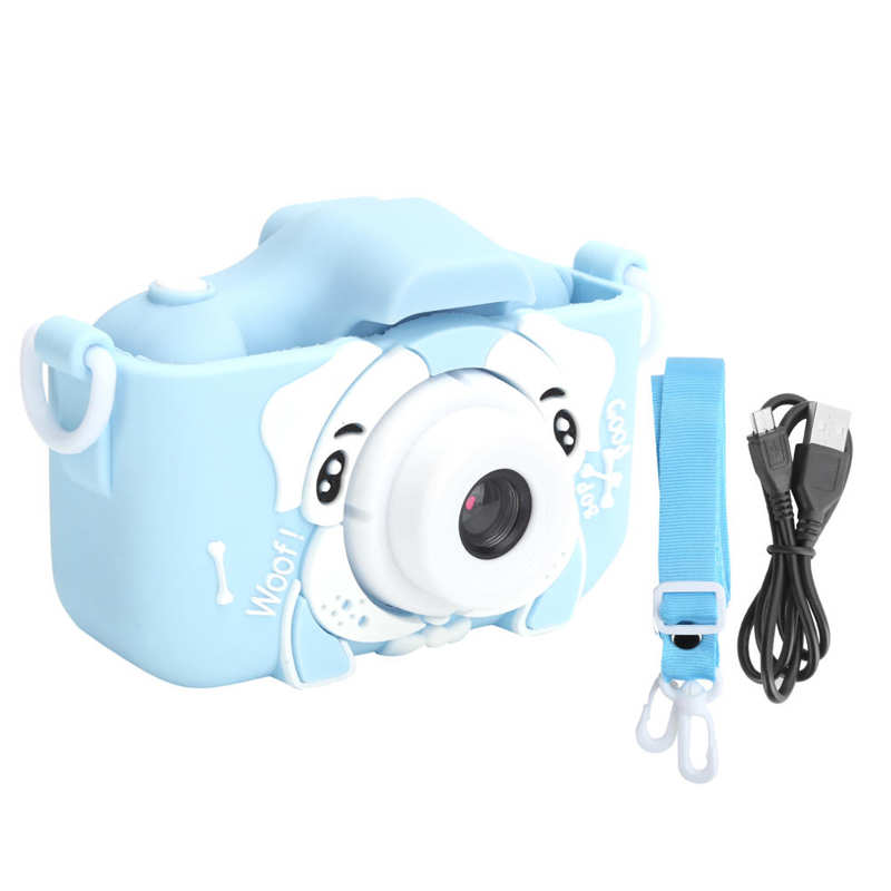 Kinderen Camera Mini Puppy Patroon Digitale 1080P Video Puzzel Speelgoed X5S 13MP: Blauw