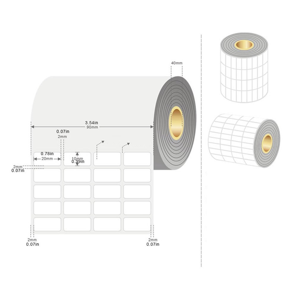 Papel de etiqueta térmica papel para código de barras 20x10cm etiqueta térmica Etiqueta de papel recubierto Etiqueta de papel adhesivo