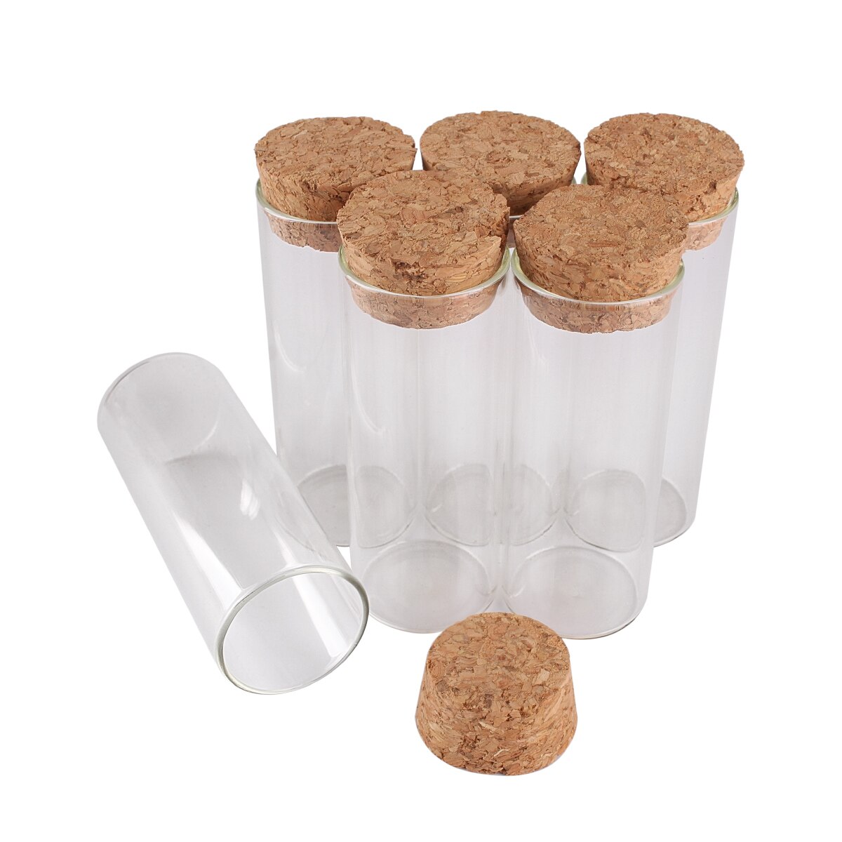 Tubo de ensayo con tapón de corcho, botellas de especias, frascos de contenedor, manualidades DIY, Tamaño 27X70mm, 24 piezas, 30ml