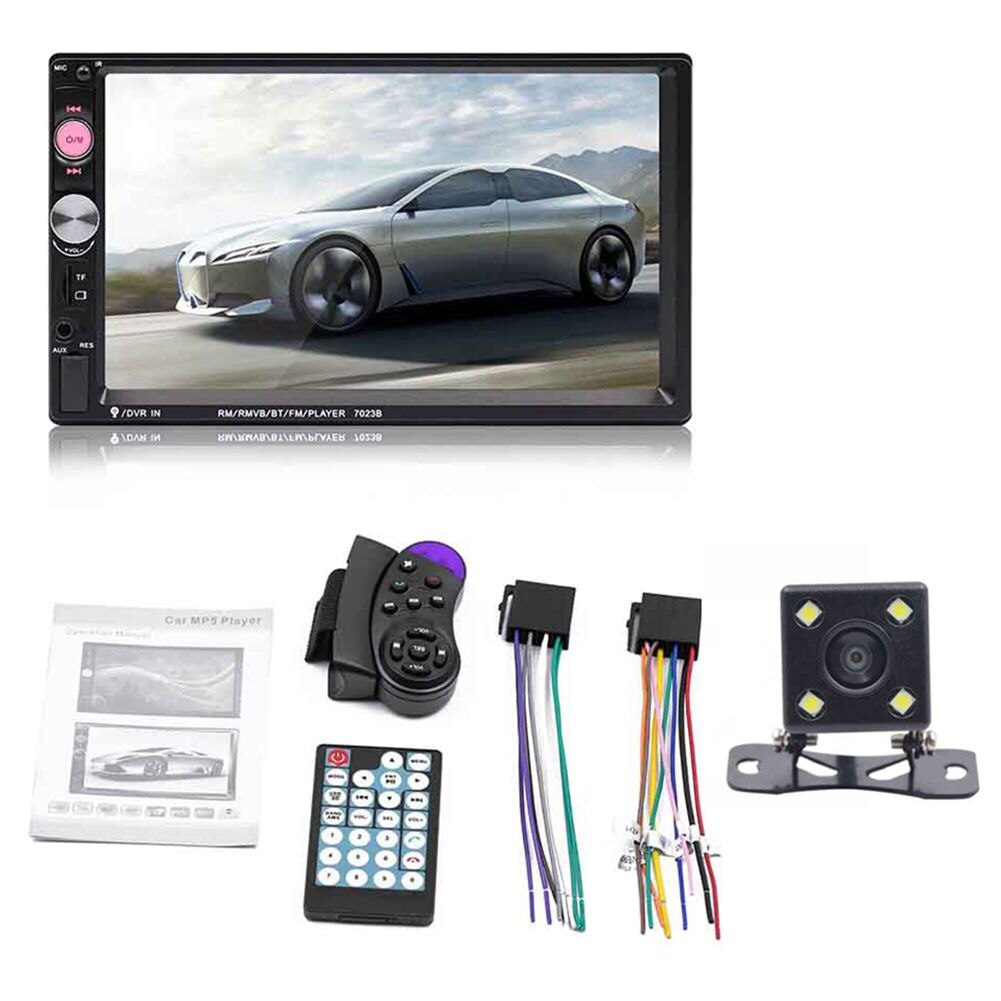 Car Multimedia Audio Speler 7023B 2 Din Stereo Radio 7 Inch Touch Screen Hd MP5 Speler Ondersteuning Bluetooth Fm Camera sd Usb Aux