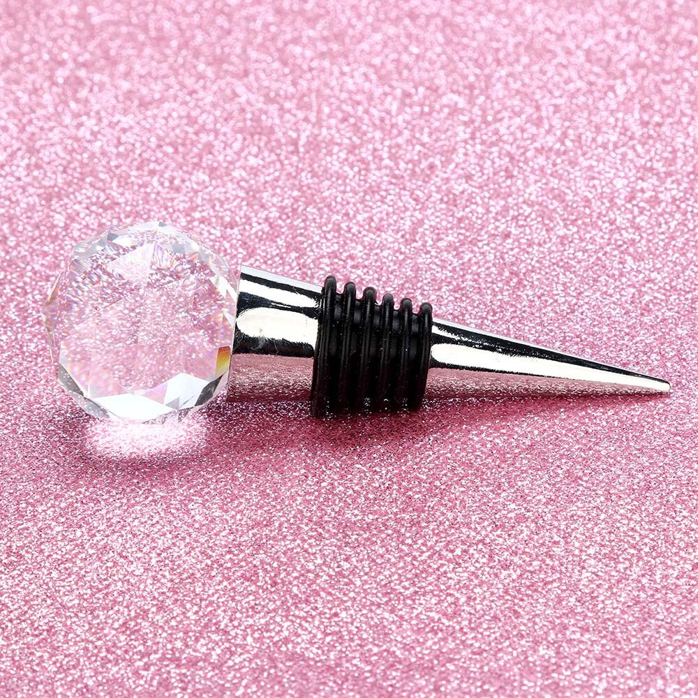 30mm Stopper Cork Diamond Crystal Stainless Steel Champagne Stopper Sparkling Wine Bottle Stopper Sealer Plug For Bars Q4