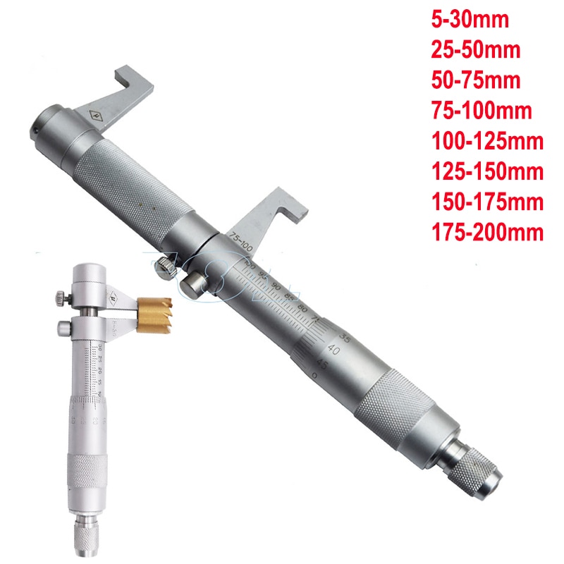 Rustfrit stål indvendigt målemikrometer vernier caliper gauge inde i mikrometerværktøj mikrometer 5-30mm 25-50mm 75-100mm