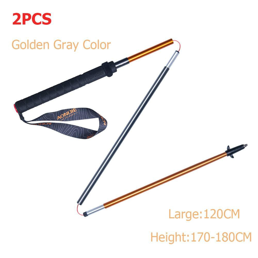 AONIJIE E4201 Z-Pole Folding Ultralight Quick Lock Trekking Poles Hiking Pole Race Running Walking Stick Carbon Fiber 2PCS: Golden  2 pcs 120cm