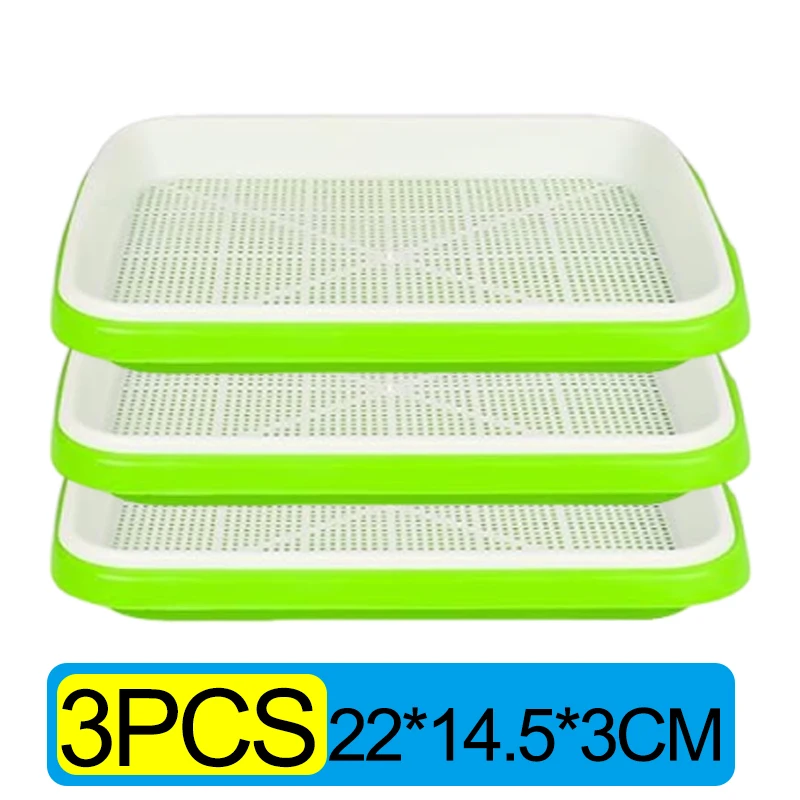 1/3PCS Plastic Grow Kwekerij Potten Groente Grondloze Kwekerij Trays Zaad Kieming Lade Zaailing Spruit Plaat Tuin: Marineblauw